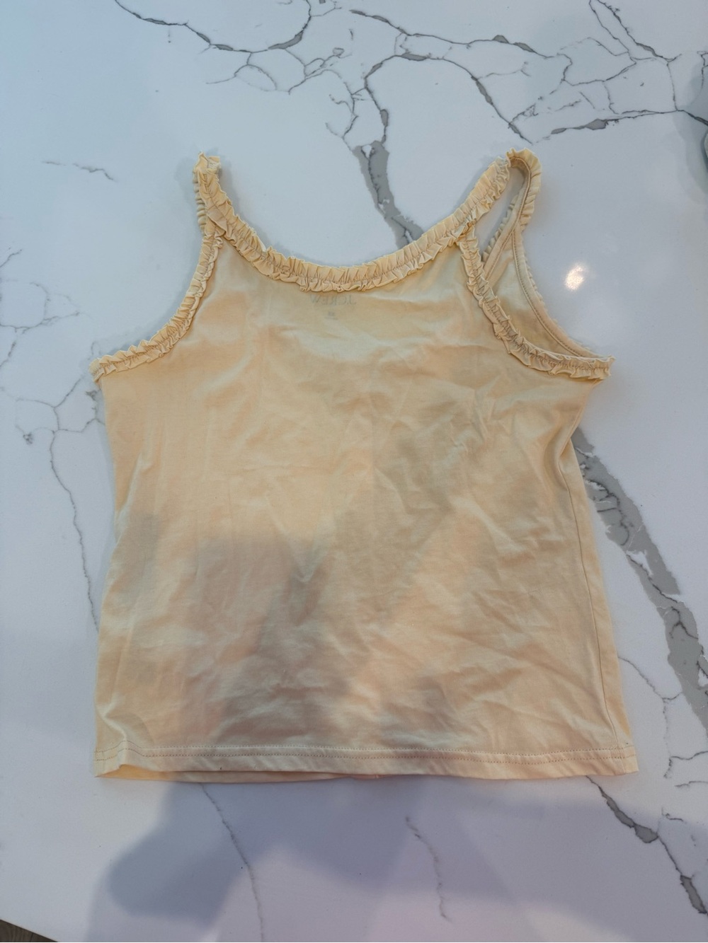 J.Crew Cream Ruffle Trim Button Front Tank - Picture 3 of 3
